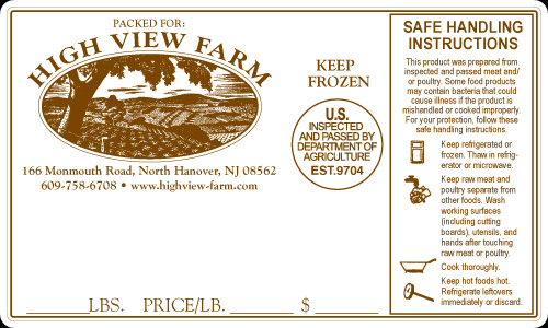 High View Farm Label