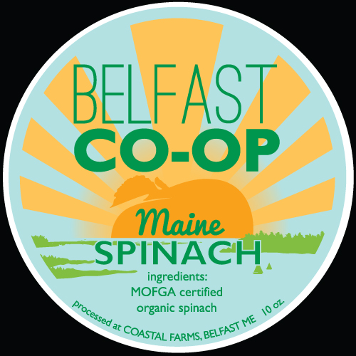 Belfast Co-op Spinach Label