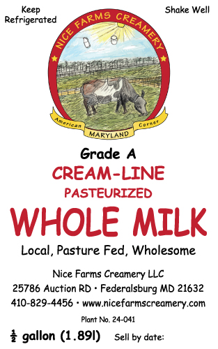Nice Farms Milk Label