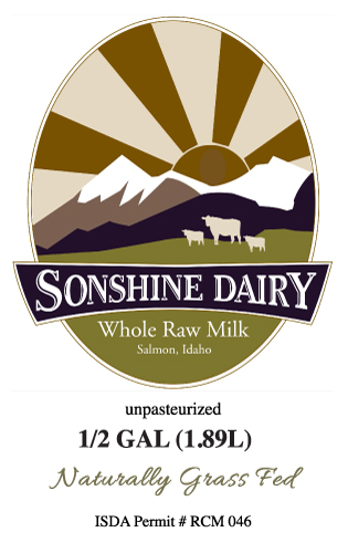 Sonshine Dairy Raw Milk Label