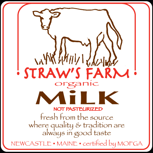 Straws Farm Organic Milk Label
