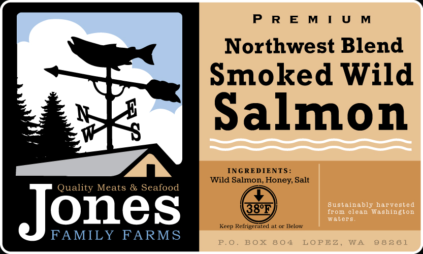 Jones Smoked Wild Salmon Label