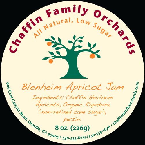 Chaffin Family Orchards Apricot Jam Label