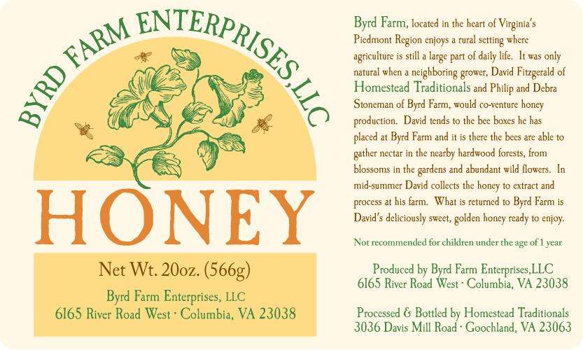 Byrd Farm Honey Label