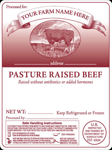 Beef - 1 Pasture Raised Meat Labels