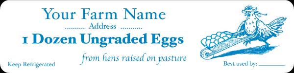 Eggs-2 Process Blue - Egg Labels