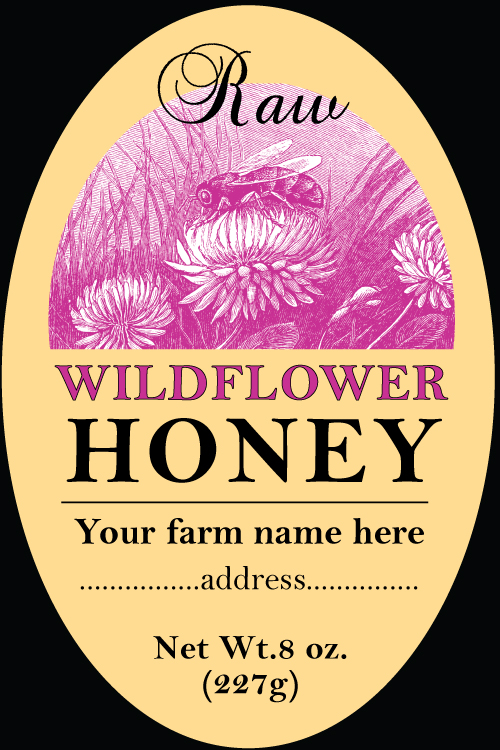Honey-2 Raw Wildflower Honey Label
