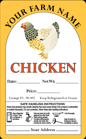 Poultry-6 Pasture Raised Heritage Breed Chicken labels