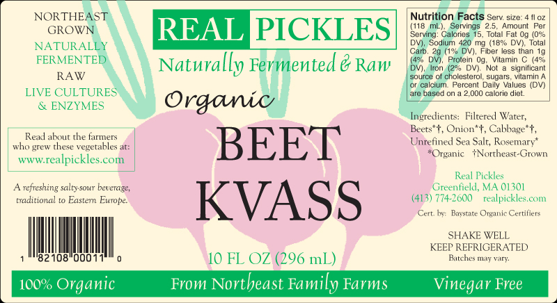 Real Pickles Beet Kvass - Value Added Label