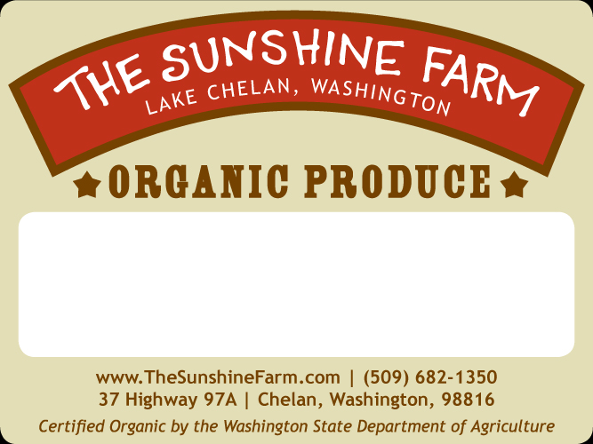 The Sunshine Farm Organic Produce Label